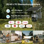 Xega 4G LTE Überwachungskamera Aussen mit SIM Karte – Solar PTZ IP Kamera 2K Nachtsicht – Bild 2