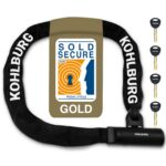KOHLBURG Kettenschloss 125 cm mit 8,3 mm Spezialstahl – Sold Secure Gold zertifiziertes Fahrradschloss