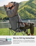 SONGMICS 2er Set Campingstuhl mit Armlehnen & Getränkehalter – 120 kg Tragkraft – Bild 5