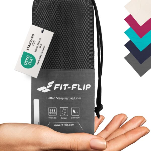 Fit-Flip Hüttenschlafsack Ultraleicht – 325g Baumwoll-Innenschlafsack für Reisen