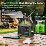 Mesqool Kurbelradio DAB+/UKW mit 12000mAh Akku & Solarpanel – Notfallradio mit Bluetooth – Bild 6