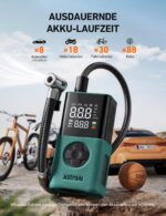 AstroAI Kabellose Elektrische Luftpumpe – Tragbare Akku-Fahrradpumpe mit LED für Fahrrad, Auto & Motorrad – Bild 2