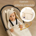 Musselin Einschlagdecke 85x85 cm – Atmungsaktive Babydecke für Babyschale & Kinderwagen – Bild 3