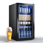 TRIUMPHKEY 90L Getränkekühlschrank mit Glastür – Kompakt & leise für bis zu 128 Dosen