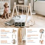 Mallify Spielbogen Baby Holz klappbar mit 6 Spielzeugen – Motorik-Trainer für Neugeborene – Bild 3