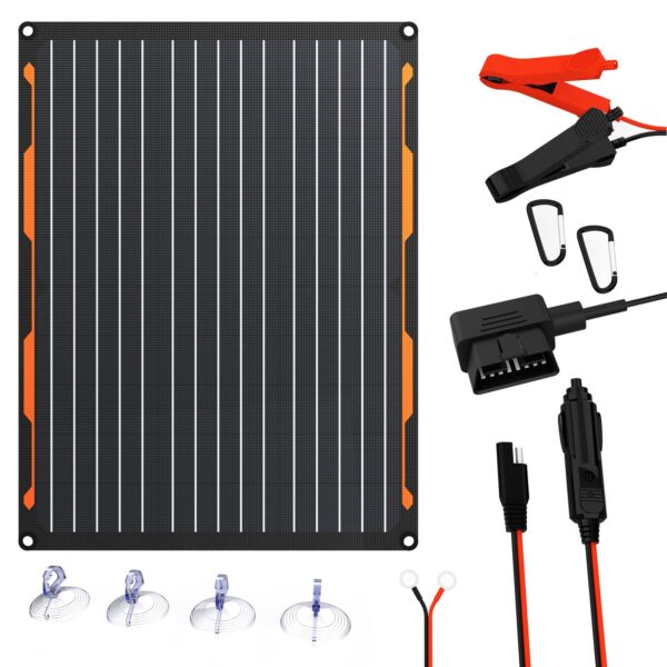 FlexSolar 12V 20W Solarmodul IP67 – Intelligentes Autobatterie Ladegerät für Fahrzeuge & Boot