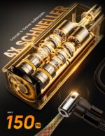 Lamicall Elektrische Luftpumpe 150PSI mit Akku & Digital Manometer – Tragbarer Kompressor für Auto, Fahrrad & Motorrad – Bild 2