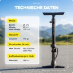 ONROAD ON-AIR Fahrradpumpe – Universalventil Standpumpe mit Manometer & Zubehör – Bild 9