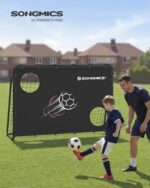 SONGMICS Fussballtor 215x76x150 cm mit Torwand – Trainingstor für Garten & Strand – Bild 2