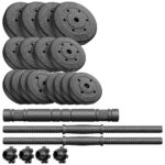 TREX SPORT 40kg Hantelset – 2in1 Kurzhanteln & Langhantel mit Verbindungsstab – Bild 7