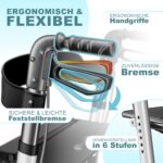 KESSER Aluminium-Rollator faltbar – leicht, höhenverstellbar & sicher für Senioren – Bild 5