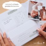 mintkind® Schwangerschaftstagebuch Leinen – 112 Seiten Hardcover mit Sticker Set für werdende Mütter – Bild 7