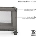 Kinderkraft Joy 2 3in1 Reisebett – Multifunktionales Babybett mit Zubehör in Dunkelgrau – Bild 11