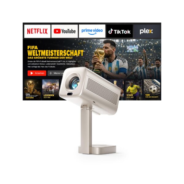 VOPLLS Smart Mini Beamer 4K – TOF Autofokus & 28000 Lumen für Heimkino & Outdoor