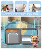 Dripex Laufstall Baby 124x124 cm – Sicherer Laufgitter mit Mesh & Pull-up Rings – Bild 9