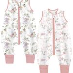 Chilsuessy 2er Pack Sommerschlafsack mit Füssen 0.5 Tog – Baumwolle für Baby 100-110cm