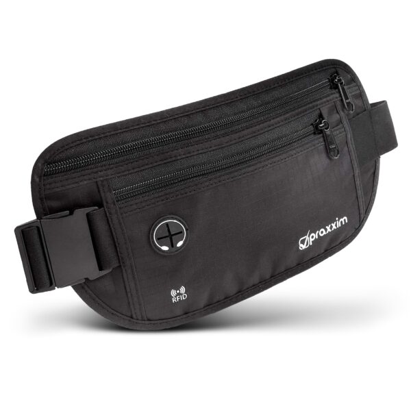 praxxim Reisebauchtasche mit RFID-Schutz – Diebstahlsicher & flach für Damen & Herren