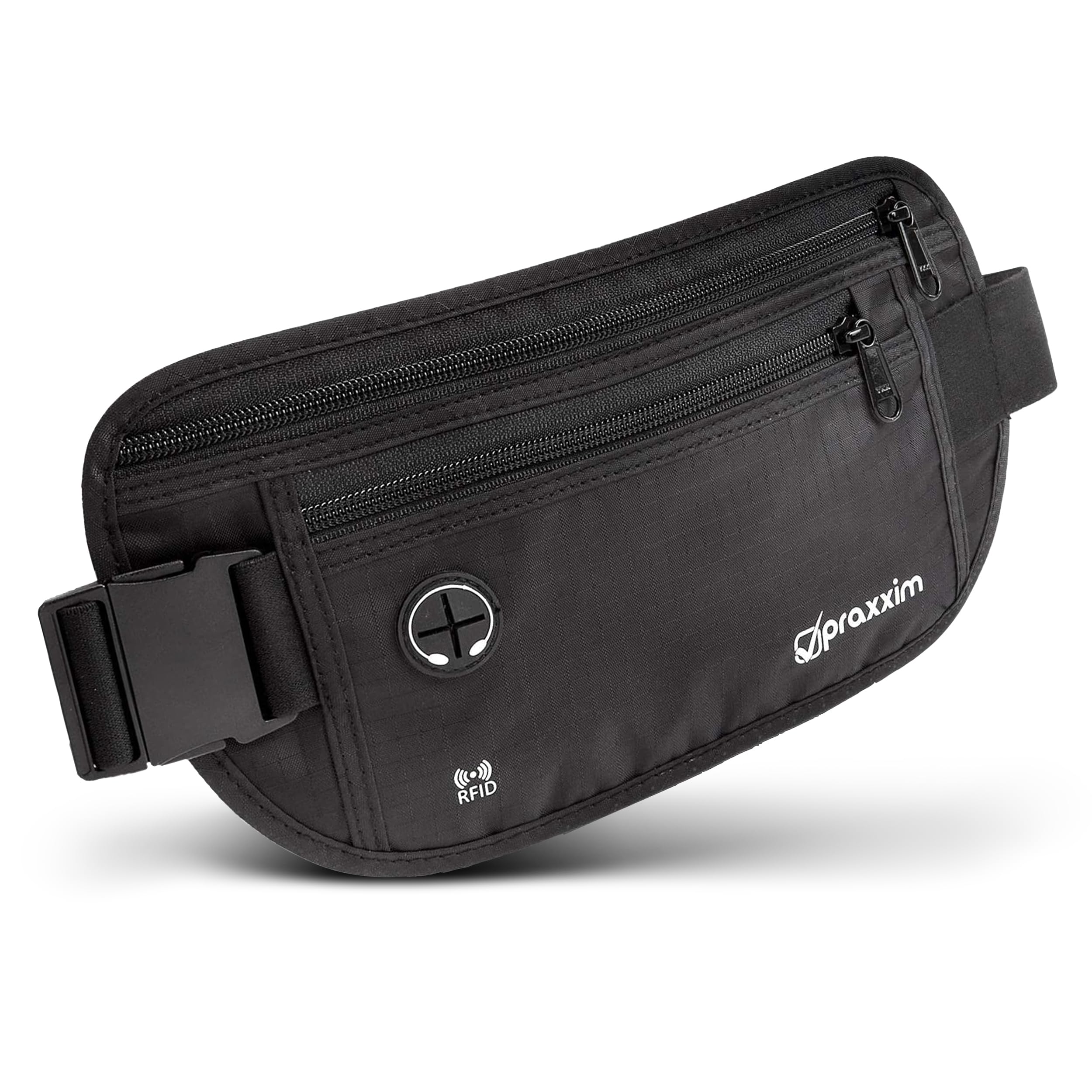 81oZ8H174bL._SY2500_.jpg praxxim Reisebauchtasche mit RFID-Schutz – Diebstahlsicher & flach für Damen & Herren – Bild 1