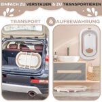 XXL Faltbare Babywanne FawnsLife – Platzsparend mit Sitz & Wassereimer für Neugeborene – Bild 7