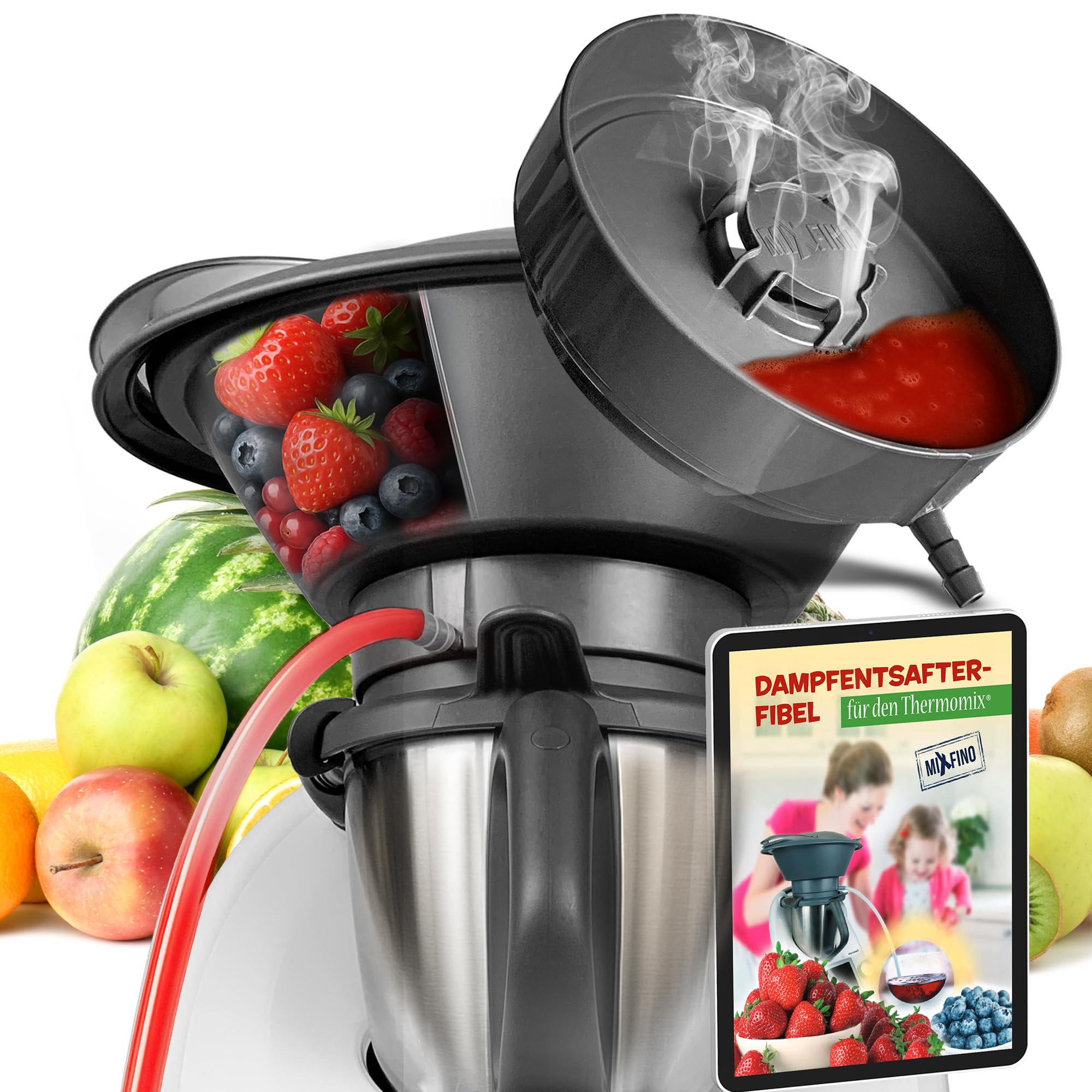 81oi6ZGtO2L._SY2000_.jpg MixFino Entsafter-Aufsatz für Thermomix TM6 TM5 TM31 – Dampfentsafter bis 2 kg – Bild 1