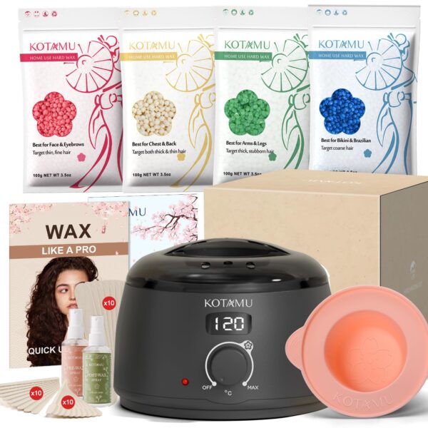 KOTAMU Digitales Wachswärmer Set mit 400g Wax – Professionelle Haarentfernung für Zuhause