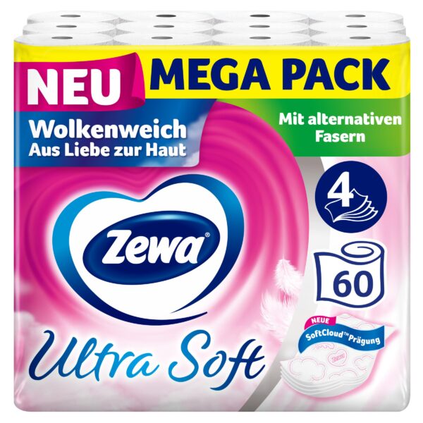 Zewa Ultra Soft Toilettenpapier – 4-lagig für sanfte Hautpflege