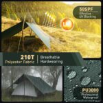 VOSOIR Camping Zeltplane 3x3M wasserdicht – UV- & Regenschutz mit Aluminiumstiften – Bild 2