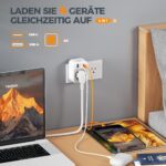 TESSAN 2er Set USA Reiseadapter mit USB-C & 2 USB-A – Steckdosenadapter für Amerika, Thailand & mehr – Bild 4