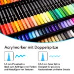 Pamaker 72 Farben Acrylstifte Set – Doppelspitze für Leinwand, Holz & Stoff – Bild 2