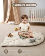Blissful Diary Spielbogen Baby 135×94 cm – Blattförmige Activity Decke mit 6 Spielzeugen – Bild 5