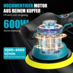 RAYLEEY Akku-Poliermaschine für Makita 18V – 8-stufige Exzenterpolierer für Autodetailing – Bild 2