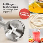 LEBENLANG 1500W Stabmixer Edelstahl – Pürierstab mit Messbecher & Spritzschutz – Bild 4