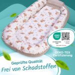 balelu Babynest 100x58 cm – OEKO-TEX Baumwolle, maschinenwaschbar für Neugeborene – Bild 5