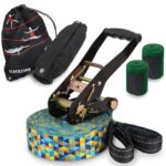 ALPIDEX Slackline 15 m Set mit Baumschutz – Balance-Training für Anfänger & Fortgeschrittene