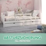 CADANI Bettgitter 90x40 cm – Klappbarer Rausfallschutz aus Massivholz für Babys – Bild 4