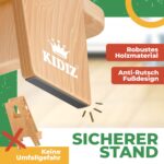 KIDIZ Lernturm mit Lernuhr – 3-stufig höhenverstellbar, bis 50 kg belastbar, Kiefernholz – Bild 7