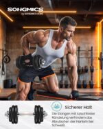 SONGMICS 2-in-1-Hantelset 30 kg – Verstellbare Kurz- & Langhantel aus Gusseisen für Zuhause – Bild 2