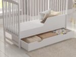 Love For Sleep Babybett 120x60 cm Weiß – Mitwachsendes Gitterbett mit Schublade & Matratze – Bild 5