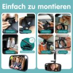 Onco Baby Autospiegel Set – Rück- & Vorwärtsgerichtet, 100% Bruchsicher & Rüttelfest – Bild 7