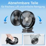 EasyAcc 10000mAh Clip-Ventilator 20cm – 37h Laufzeit mit Powerbank-Funktion & 5 Geschwindigkeiten – Bild 8