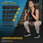 TREX SPORT 40kg Hantelset – 2in1 Kurzhanteln & Langhantel mit Verbindungsstab – Bild 3