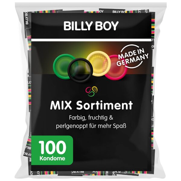 BILLY BOY 100er Mix-Sortiment – Kondome mit Farben, Aromen & Noppen für mehr Abwechslung