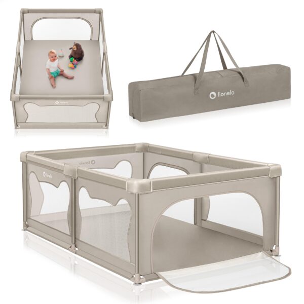 LIONELO Willow Kinderlaufstall 127x187x68cm – Sicherer Spielbereich ab Geburt bis 48 Monate