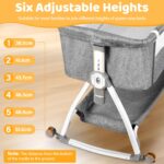 NIKYJM 3-in-1 Beistellbett mit 6-fach Höhenverstellung – Tragbares Babybett für Zuhause & Unterwegs – Bild 3