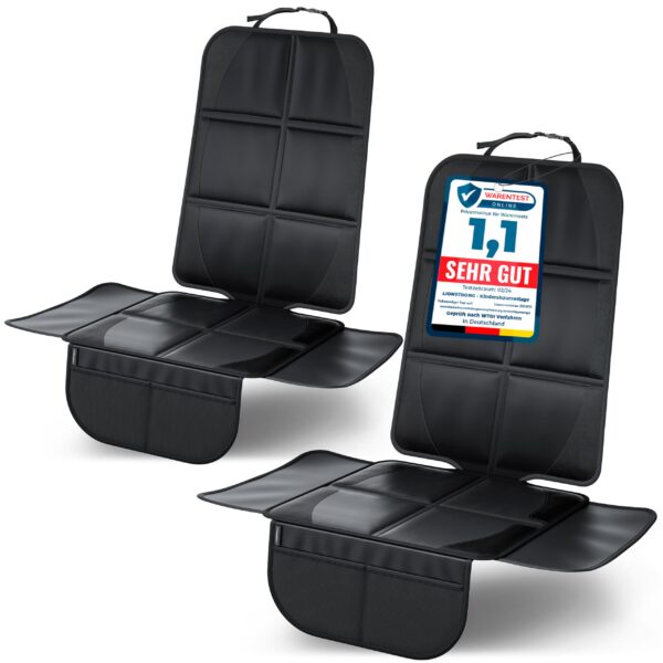 LIONSTRONG Kindersitzunterlage ISOFIX-geeignet – Autositzschoner Schwarz 2er-Set