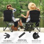 HIGH POINT SPORTS XXL Campingstuhl Faltbar bis 200kg – Gepolsterter Klappstuhl mit Getränkehaltern – Bild 7