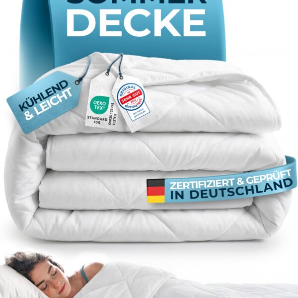 Glückstoff Sommerdecke 135x200 cm – Kühlende Bettdecke mit Öko-Tex Zertifikat