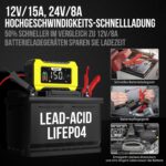NEXPEAK NC215 15A Autobatterie Ladegerät 12V 24V – Intelligentes Schnellladegerät für LiFePO4 & Blei-Säure – Bild 2
