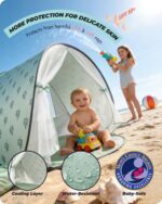 WEMOH Pop-Up Strandmuschel mit UPF 50+ – UV-Schutz Strandzelt für Babys & Kleinkinder – Bild 2