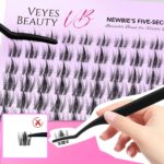 VEYESBEAUTY Wimpern Cluster 5-Sekunden Lashes Manga (8-18mm) – Einfache Wimpernverlängerung – Bild 3